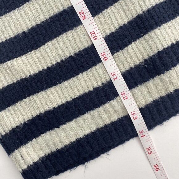 American Eagle Sweater Dress Blue Ivory Striped Mock Neck Drop Shoulder Size M - Picture 7 of 8